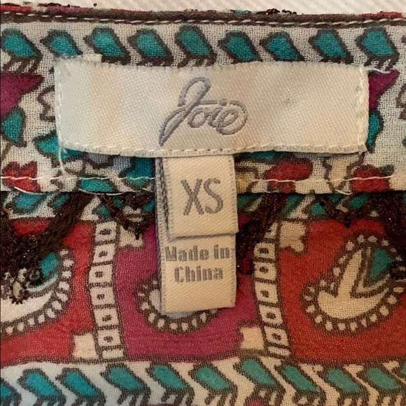 Joie Silk Floral Top with Bronze Embroidery - Picture 7 of 8